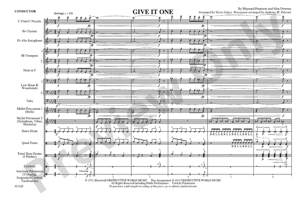 Give It One – Marching Band Conductor Score & Parts (Digital Download)