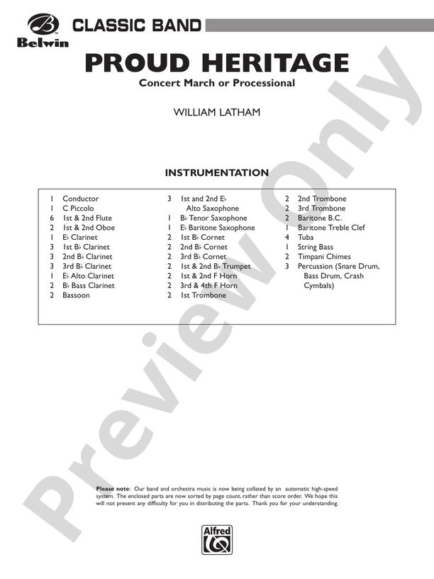 Proud Heritage - Concert Band Conductor Score & Parts (Digital Download)
