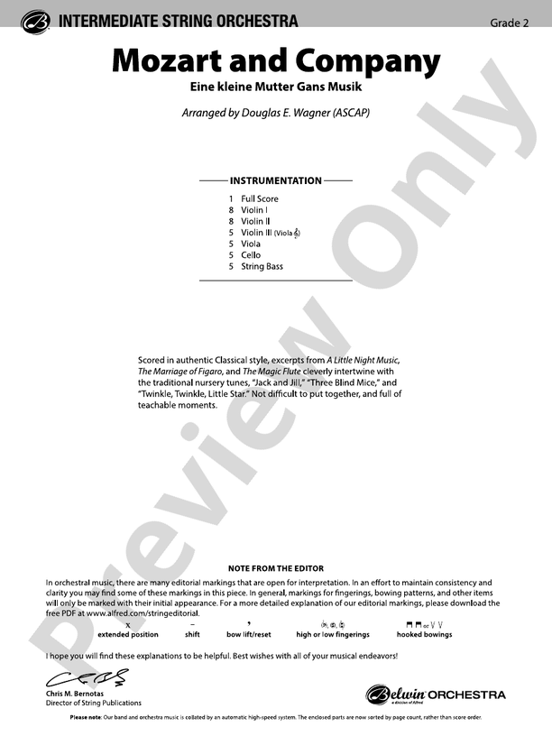 Mozart and Company - String Orchestra Conductor Score & Parts (Digital Download)