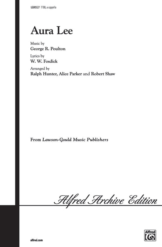 Aura Lee - Arr. Hunter/Shaw/Parker – TTBB Choral Octavo (Digital Download)
