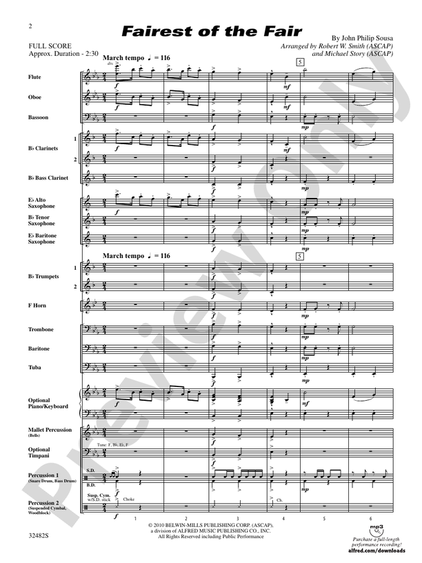 Fairest of the Fair - Concert Band Conductor Score & Parts (Digital Download)