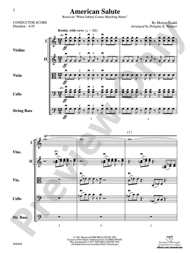 American Salute - String Orchestra Conductor Score & Parts (Digital Download)