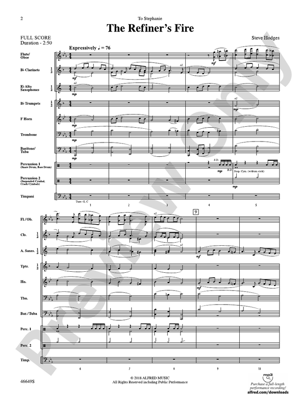 The Refiner's Fire - Concert Band Conductor Score & Parts (Digital Download)