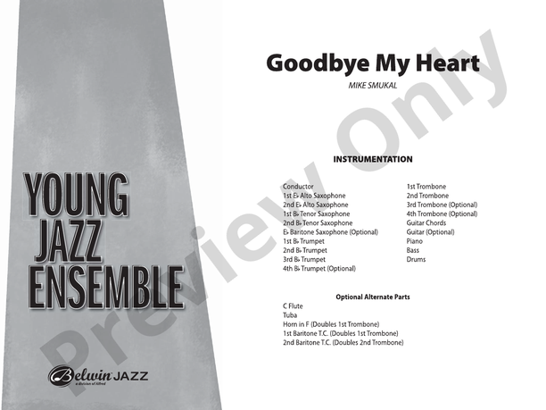 Goodbye My Heart - Jazz Ensemble Conductor Score & Parts (Digital Download)