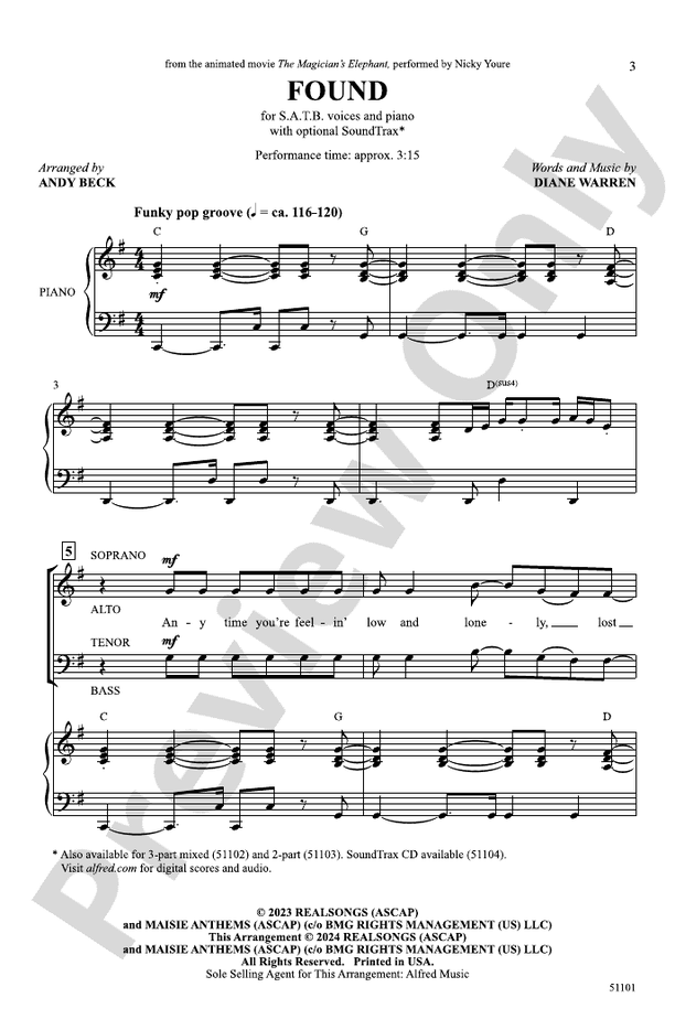 Found - SATB Choral Octavo (Digital Download)