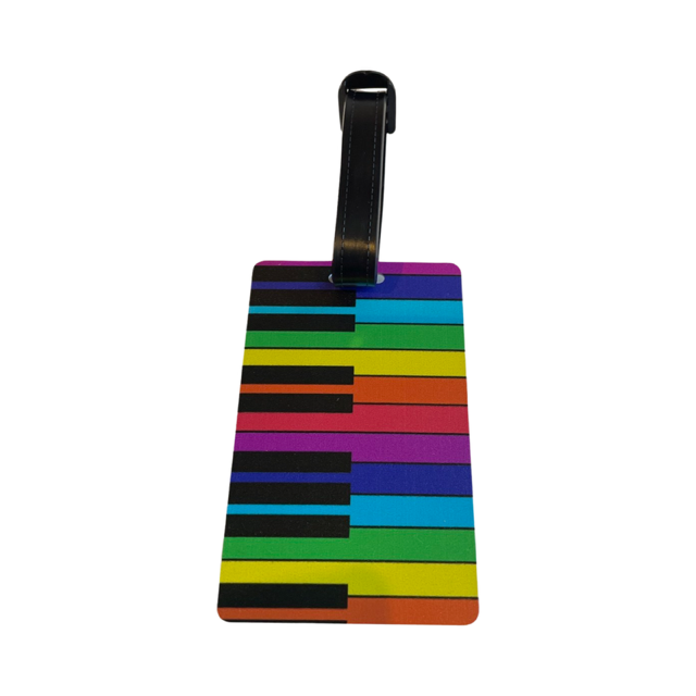 Luggage Tag with a Colourful Piano Keyboard