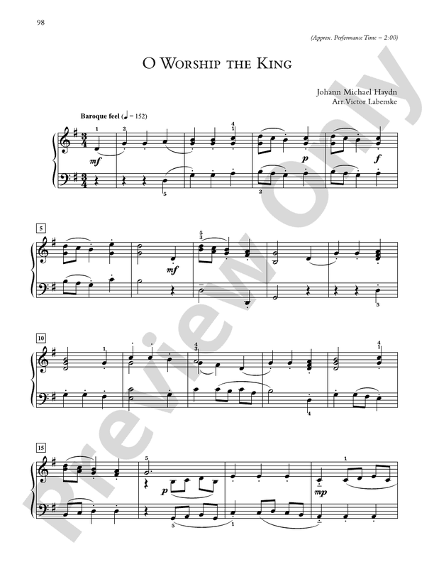 O Worship the King - Piano Solo (Digital Download)