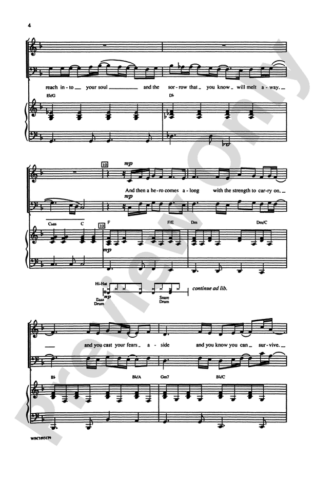 Hero (recorded by Mariah Carey) – SAB Choral Octavo (Digital Download)
