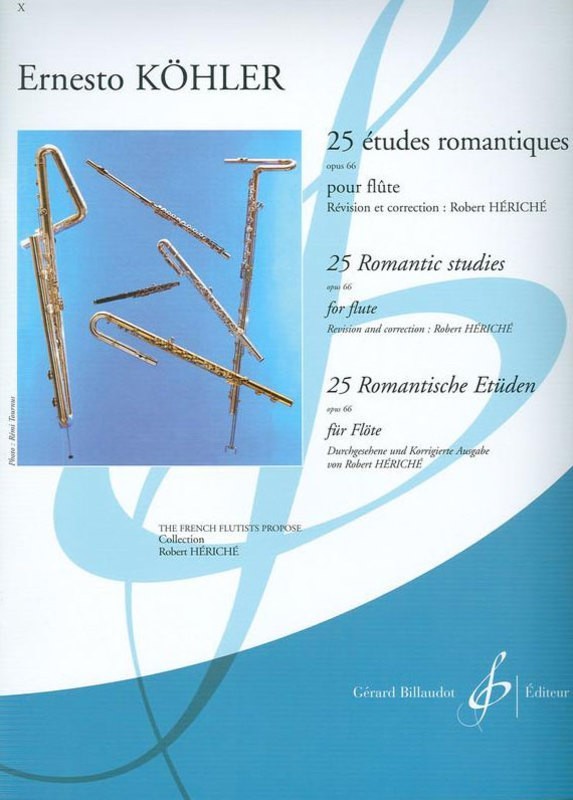 Heriche - 25 Etudes Romantiques Op66 - Flute Solo edited by Heriche Billaudot GB1468