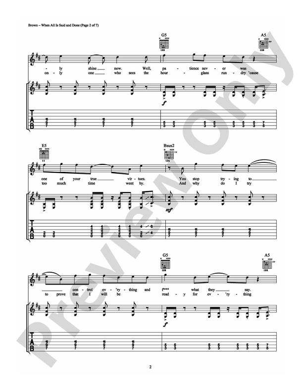 When All Is Said and Done - Guitar TAB (Digital Download)