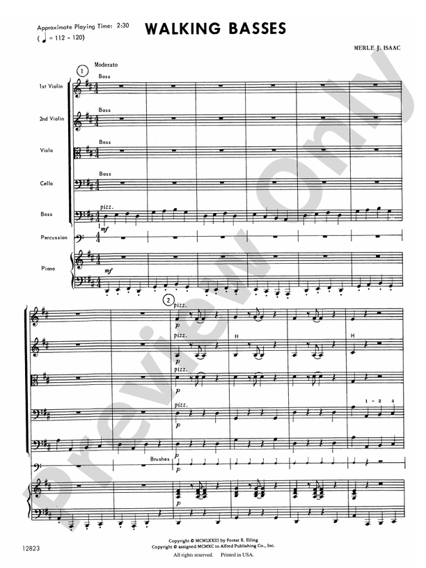 Walking Basses – String Orchestra Conductor Score & Parts (Digital Download)
