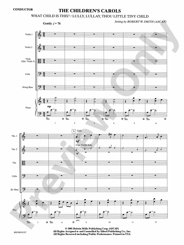 The Children's Carols – String Orchestra Conductor Score & Parts (Digital Download)