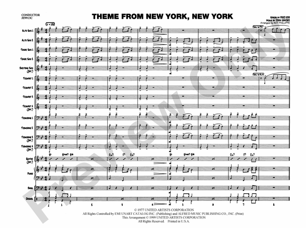 New York, New York, Theme from - Jazz Ensemble Conductor Score & Parts (Digital Download)