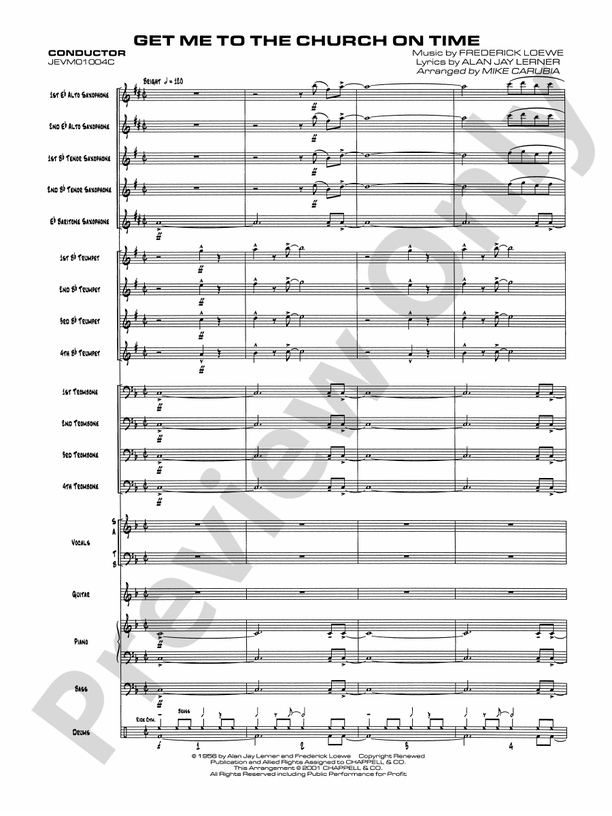 Get Me to the Church on Time - Jazz Ensemble Conductor Score & Parts (Digital Download)