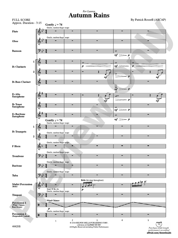 Autumn Rains - Concert Band Conductor Score & Parts (Digital Download)
