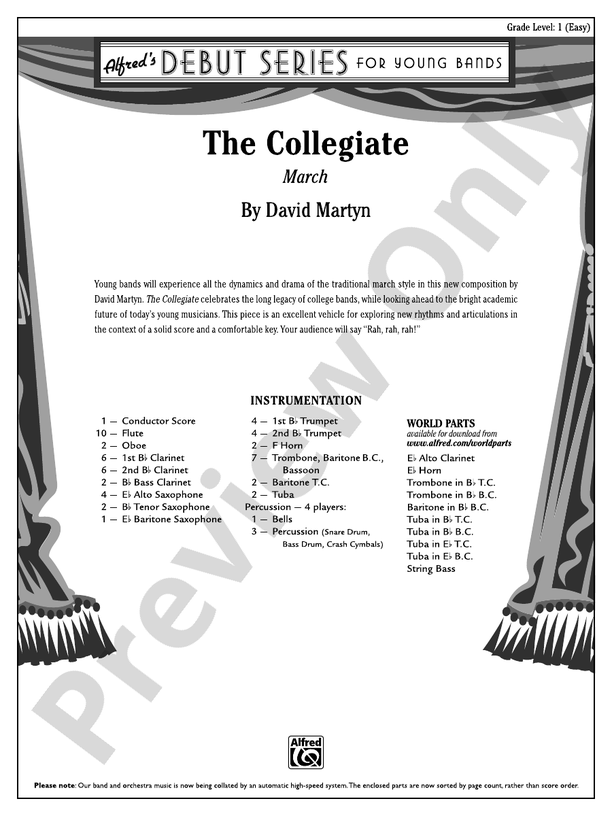 The Collegiate - Concert Band Conductor Score & Parts (Digital Download)
