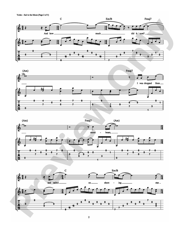 Sail to the Moon - Guitar TAB (Digital Download)