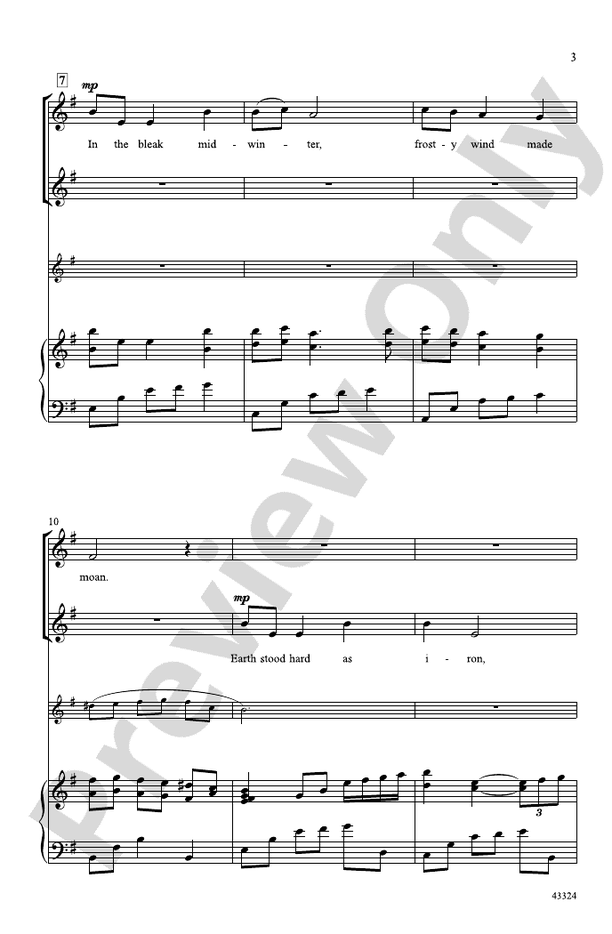 A Midwinter Carol - SSA Choral Octavo (Digital Download)