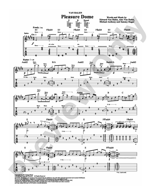 Pleasure Dome - Guitar TAB (Digital Download)