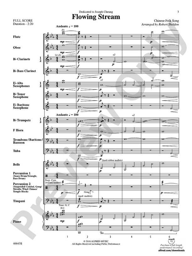 Flowing Stream - Concert Band Conductor Score & Parts (Digital Download)