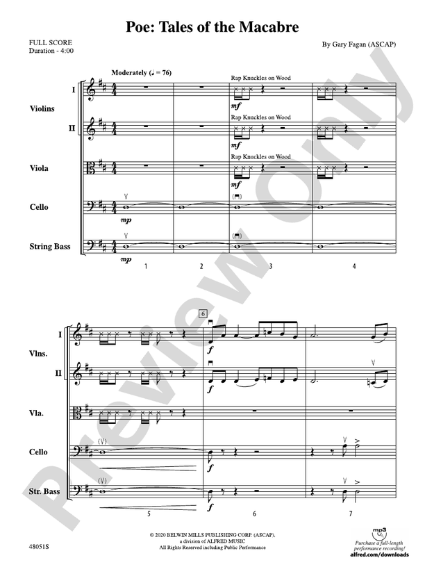Poe: Tales of the Macabre - String Orchestra Conductor Score & Parts (Digital Download)