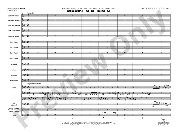 Rippin' 'n Runnin' - Jazz Ensemble Conductor Score & Parts(Digital Download)