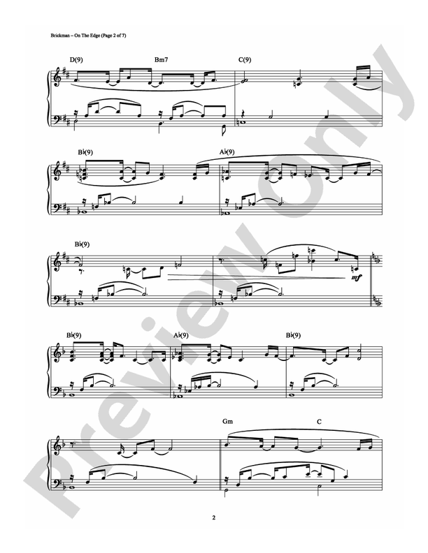 On The Edge - Piano (Digital Download)