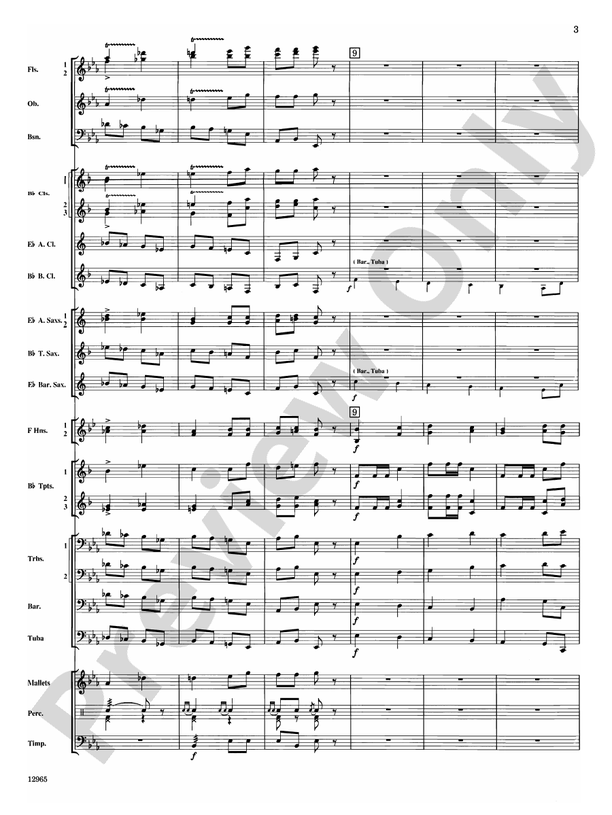 March and Procession of Bacchus (Grade 3) - Concert Band Conductor Score & Parts (Digital Download)