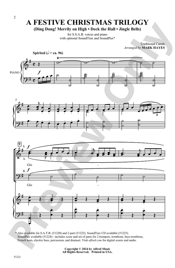 A Festive Christmas Trilogy - SSAB Choral Octavo (Digital Download)