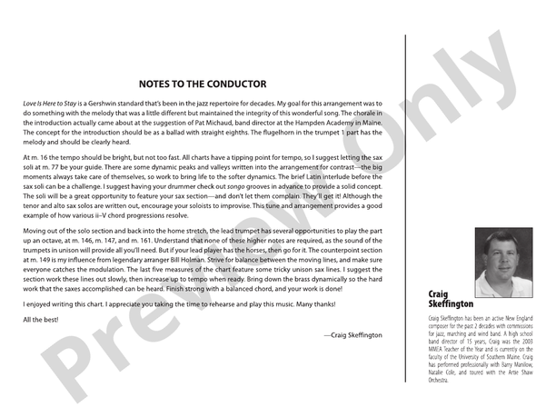 Love Is Here to Stay (Grade 3.5) - Jazz Ensemble Conductor Score & Parts(Digital Download)