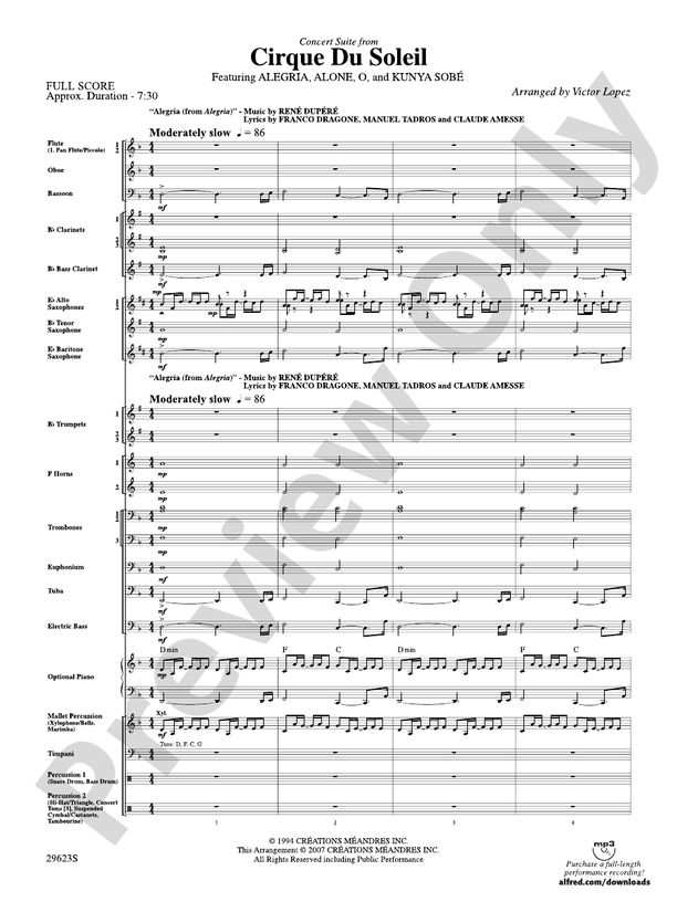 Cirque du Soleil - Concert Band Conductor Score & Parts (Digital Download)
