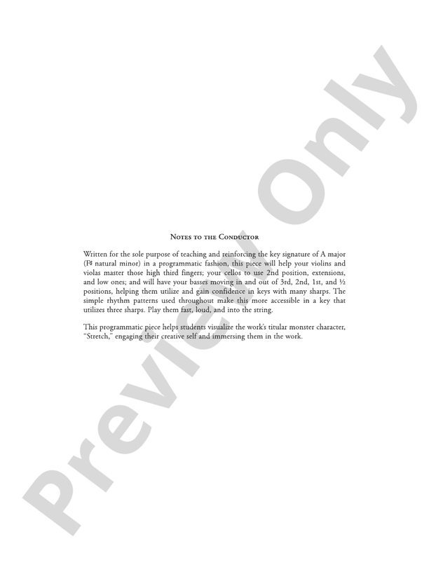 The Monster Named Stretch - String Orchestra Conductor Score & Parts (Digital Download)