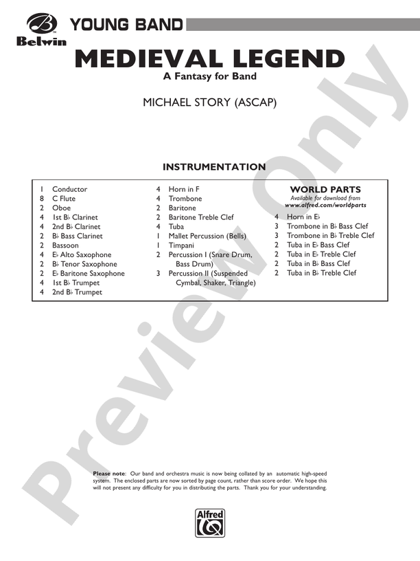 Medieval Legend (A Fantasy for Band) - Concert Band Conductor Score & Parts (Digital Download)