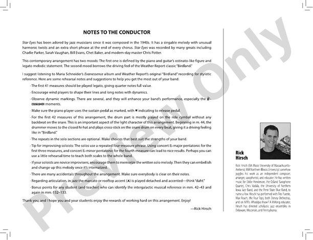 Star Eyes – Jazz Ensemble Conductor Score & Parts (Digital Download)