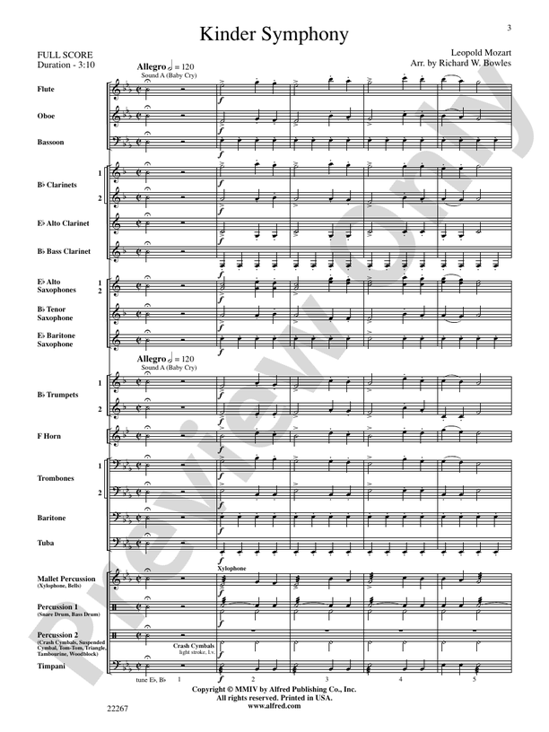 Kinder Symphony - Concert Band Conductor Score & Parts (Digital Download)