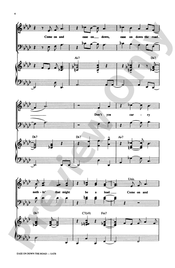 Ease on Down the Road – SATB Choral Octavo (Digital Download)