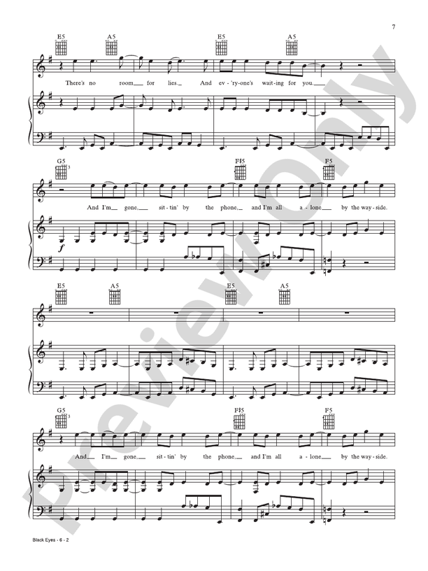 Black Eyes (from A Star Is Born) - PVG (Digital Download)