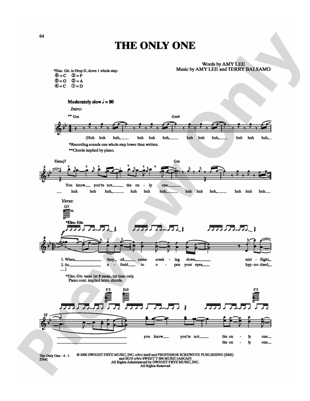The Only One - Guitar TAB (Digital Download)