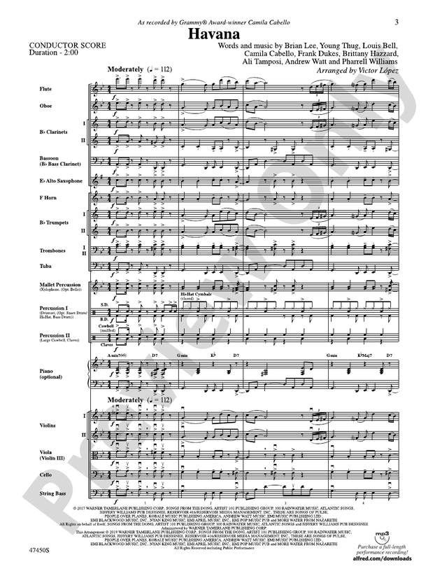 Havana - Full Orchestra Conductor Score & Parts (Digital Download)