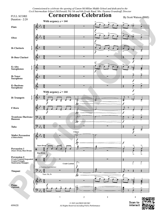 Cornerstone Celebration – Concert Band Conductor Score & Parts (Digital Download)