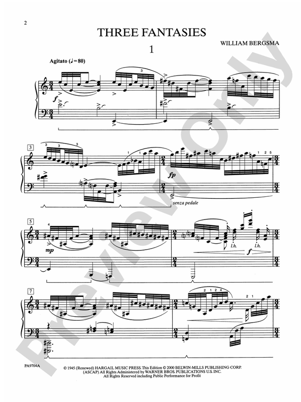 Three Fantasies - Piano (Digital Download)