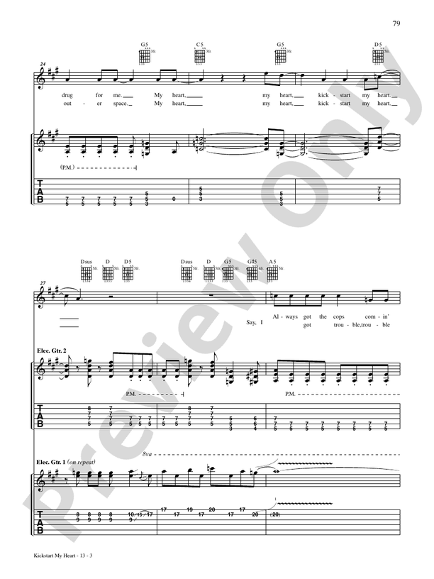 Kickstart My Heart - Guitar TAB (Digital Download)