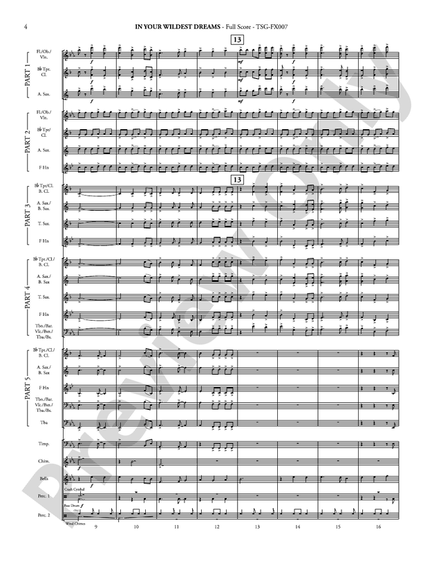 In Your Wildest Dreams (Flexible Arrangement) - Concert Band Conductor Score & Parts (Digital Download)