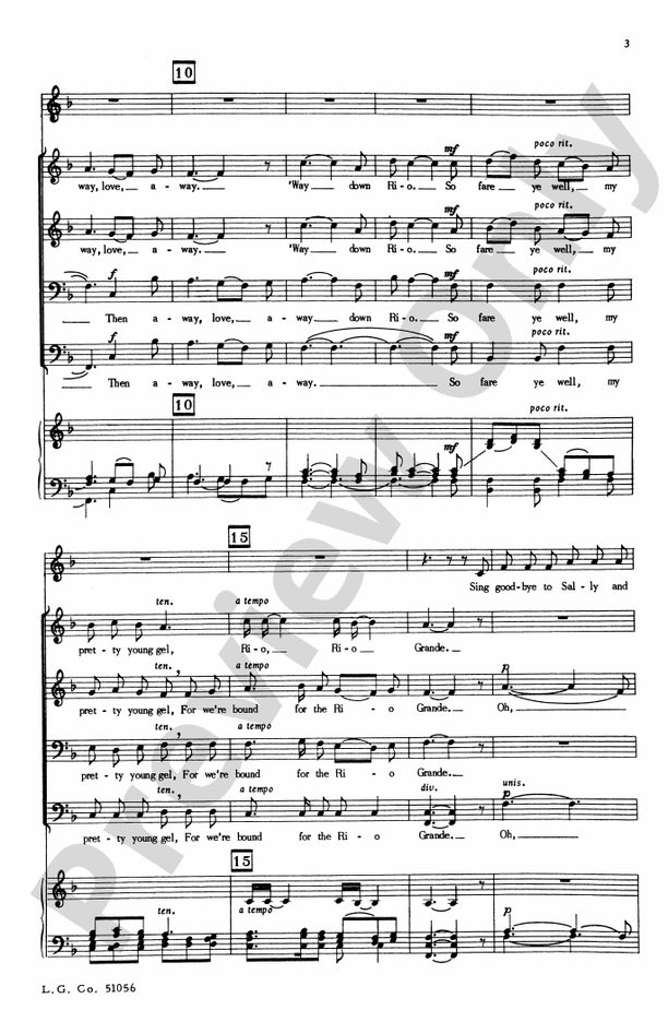 Bound for the Rio Grande – TTBB Choral Octavo (Digital Download)