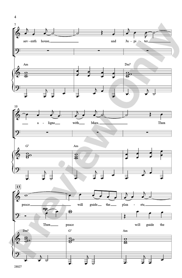 Aquarius / Let the Sunshine In – SATB Choral Octavo (Digital Download)