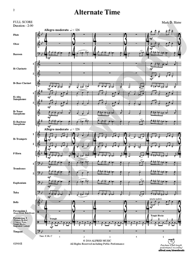 Alternate Time - Concert Band Conductor Score & Parts (Digital Download)