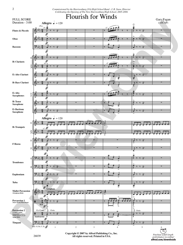 Flourish for Winds - Concert Band Conductor Score & Parts (Digital Download)
