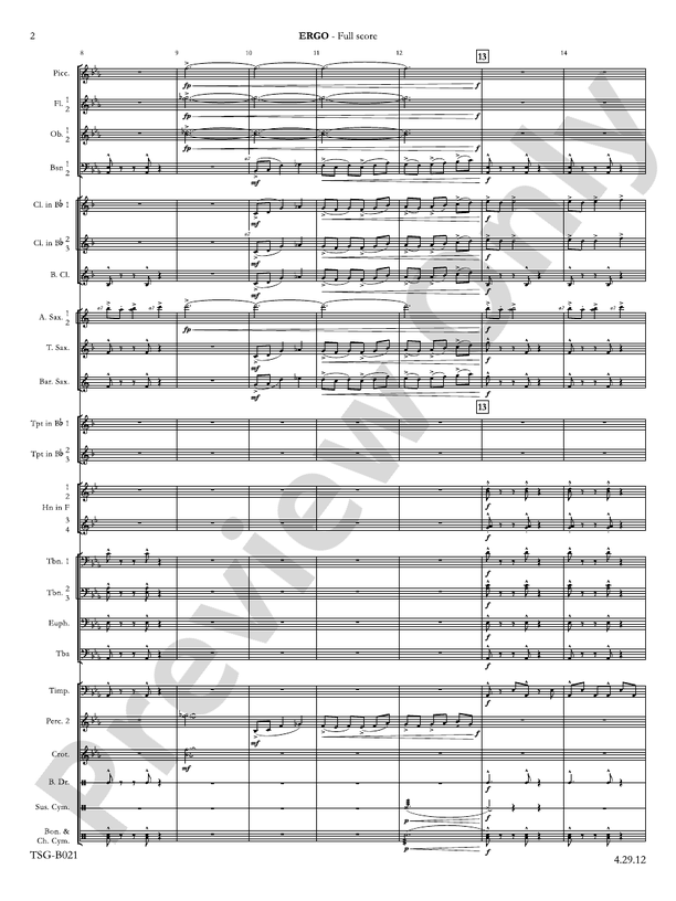Ergo - Concert Band Conductor Score & Parts (Digital Download)