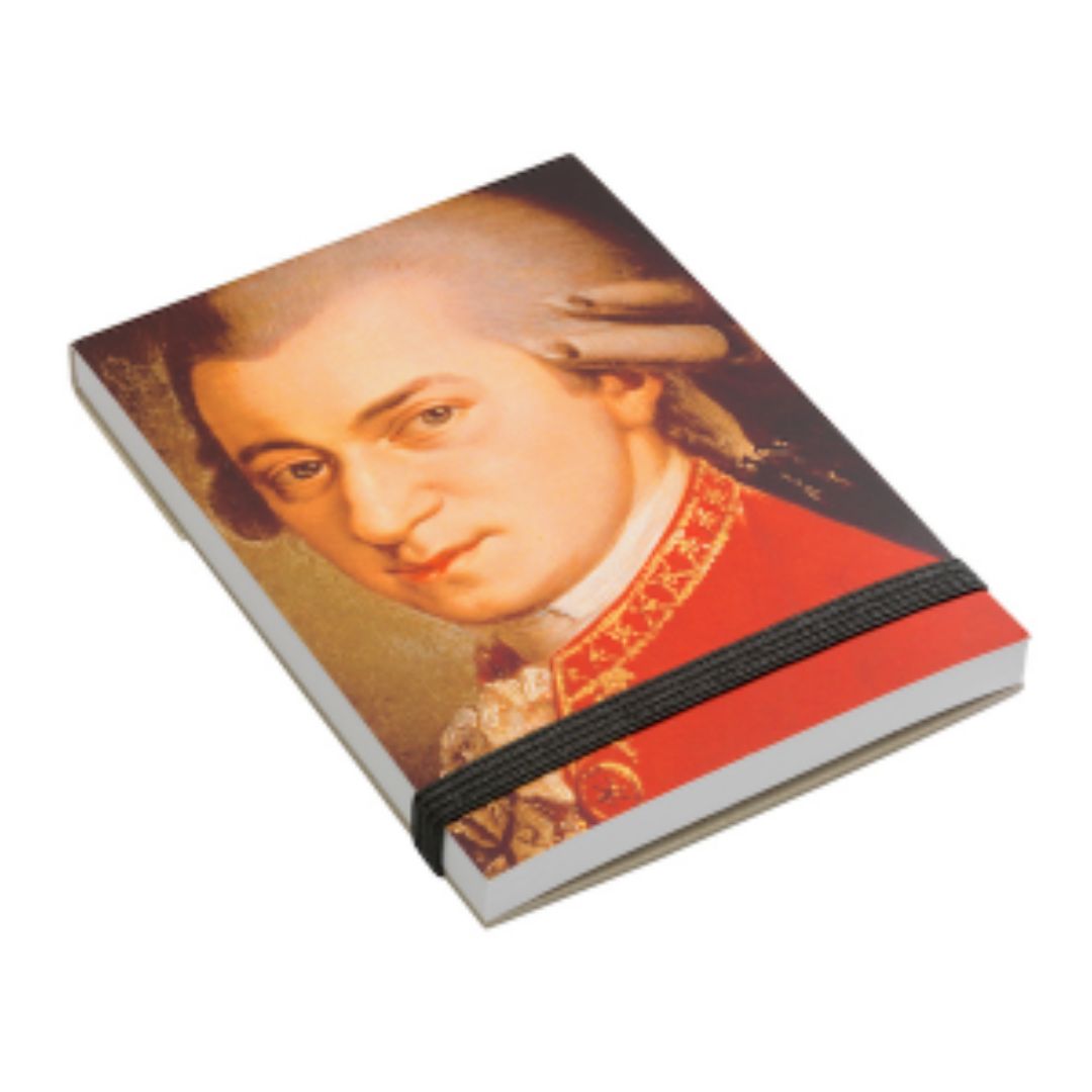 Mozart Portrait Pocket Notepad with Elastic Band