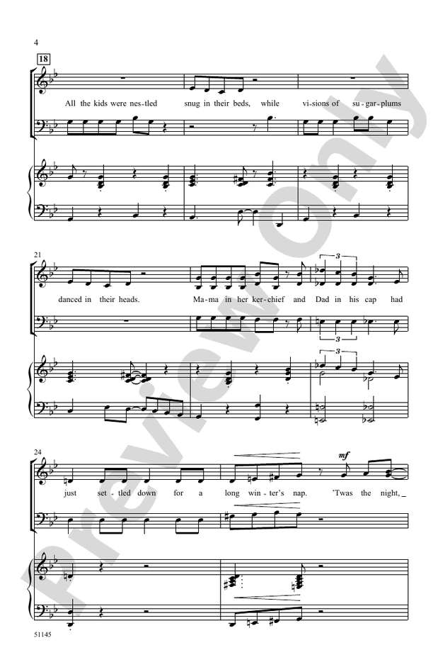 Twas the Night Before Christmas - SAB Choral Octavo (Digital Download)
